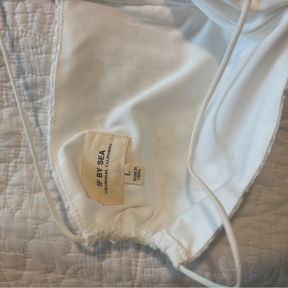 If by sea Anthropologie white eyelet romper. Size large! Never worn! - Picture 7 of 8